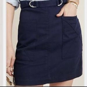 Anthropologie Pilcro and the Letterpress Navy blue mini skirt size 14